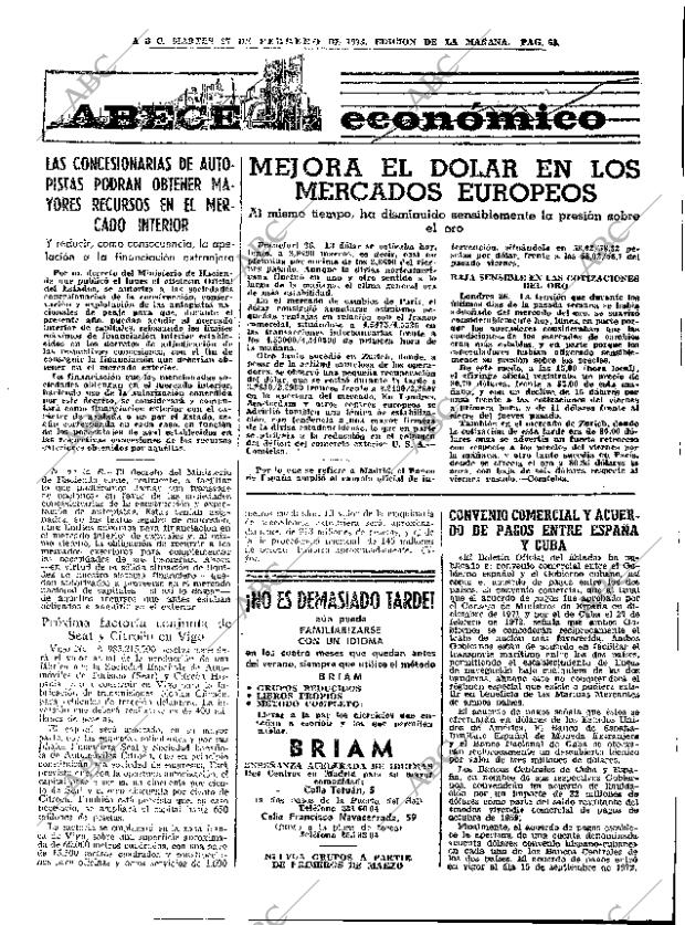 ABC MADRID 27-02-1973 página 63