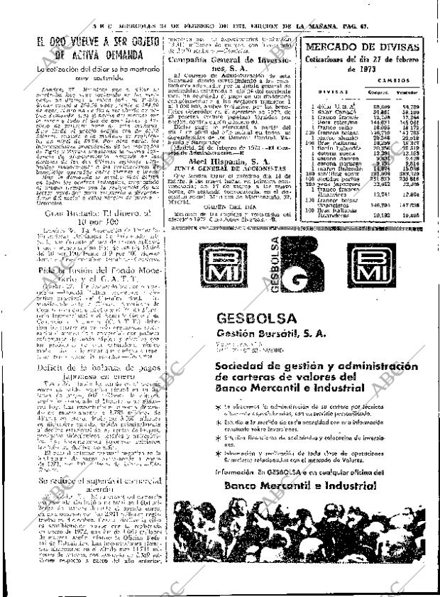 ABC MADRID 28-02-1973 página 67