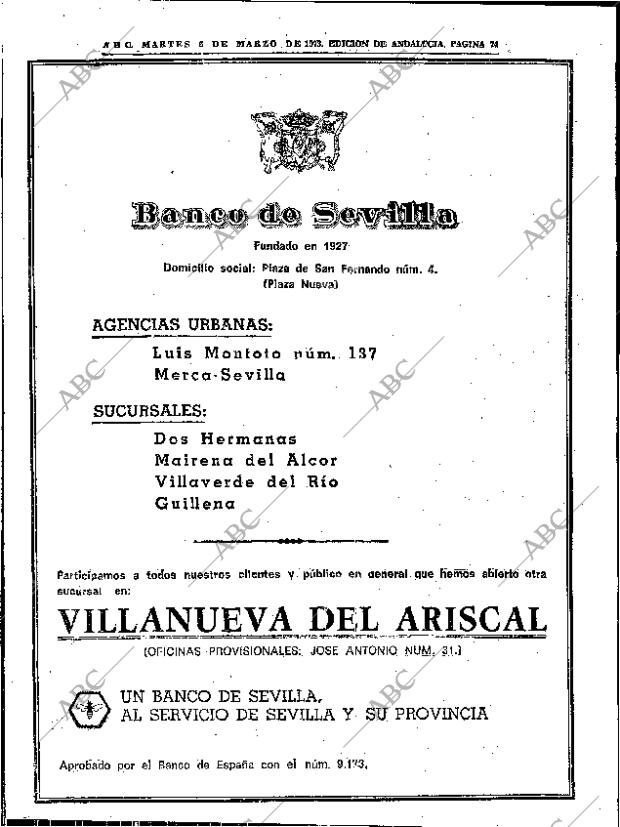 ABC SEVILLA 06-03-1973 página 74