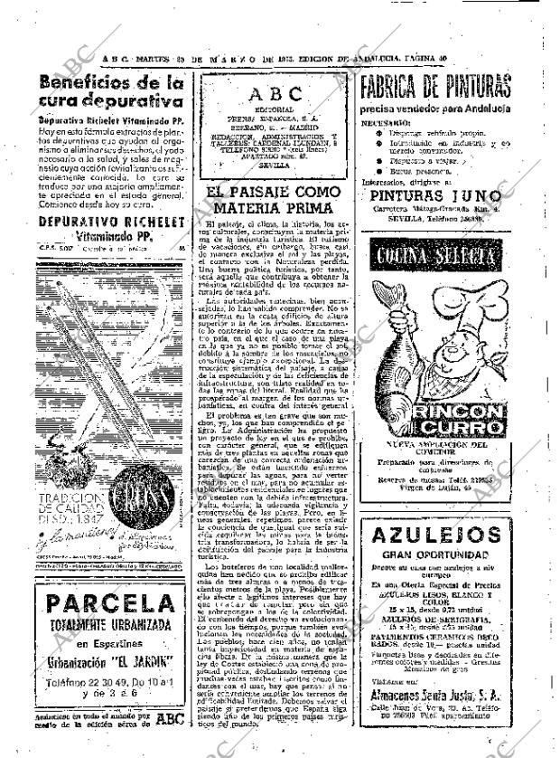 ABC SEVILLA 20-03-1973 página 40