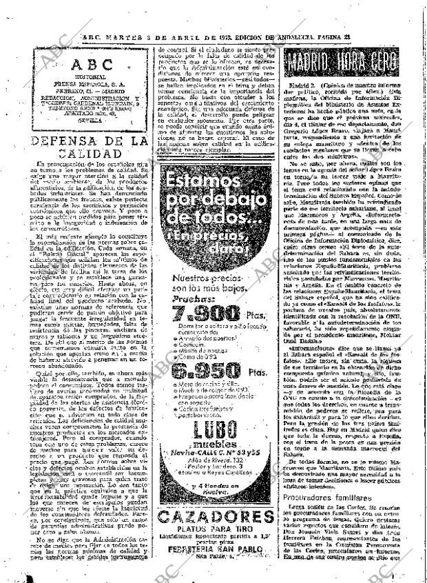 ABC SEVILLA 03-04-1973 página 23