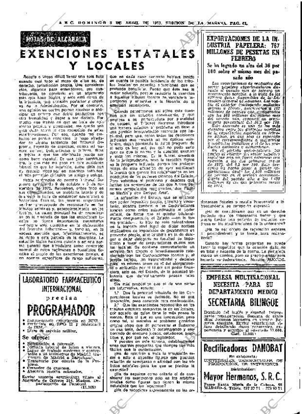 ABC MADRID 08-04-1973 página 61