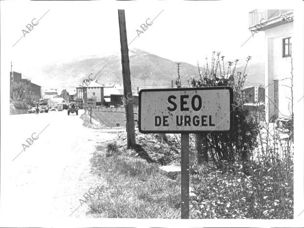 Cartel de la entrada al pueblo de la seo de Urgell