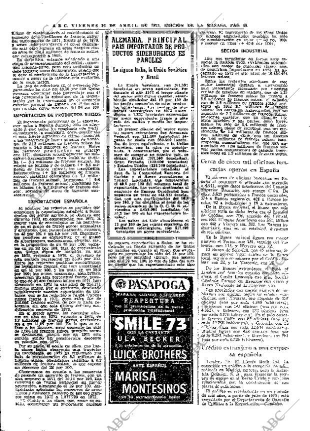 ABC MADRID 20-04-1973 página 48