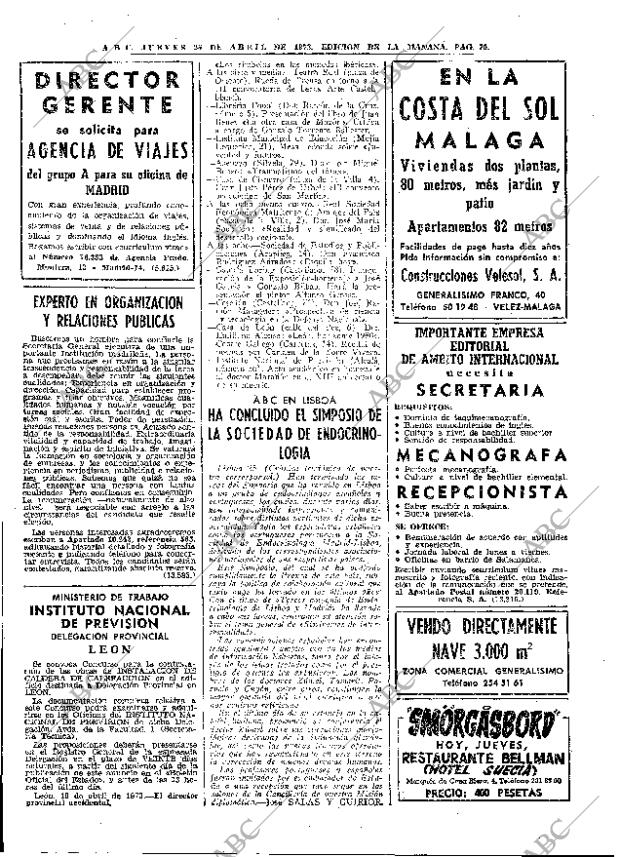 ABC MADRID 26-04-1973 página 70