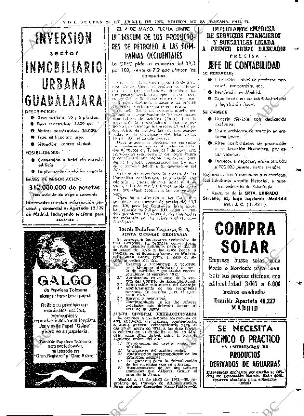 ABC MADRID 26-04-1973 página 77