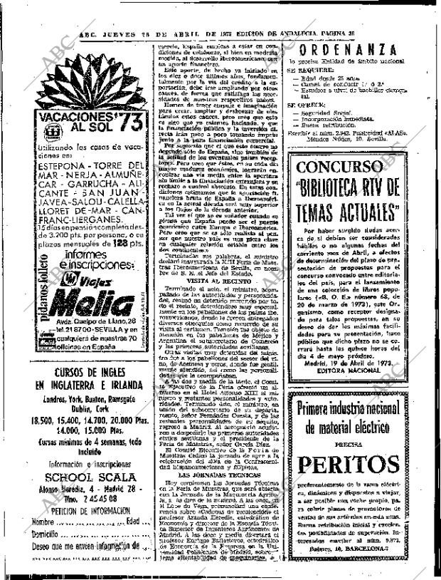 ABC SEVILLA 26-04-1973 página 36