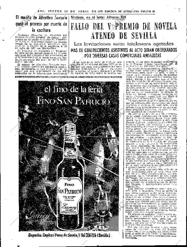 ABC SEVILLA 26-04-1973 página 61