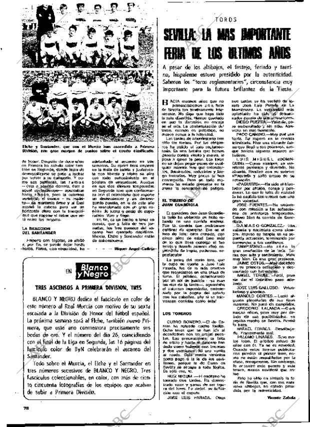 Periodico Blanco Y Negro Madrid 12 05 1973 Portada Archivo Abc