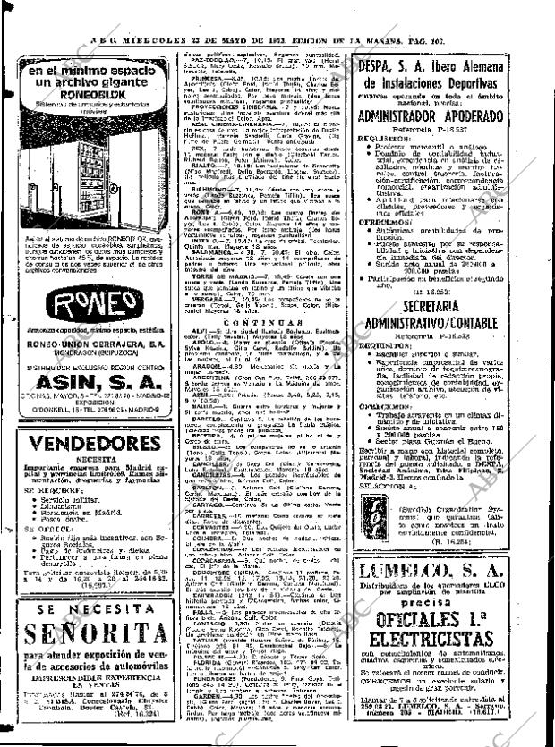 ABC MADRID 23-05-1973 página 106