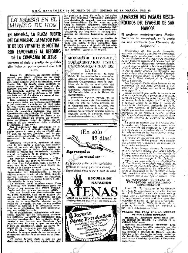 ABC MADRID 23-05-1973 página 45