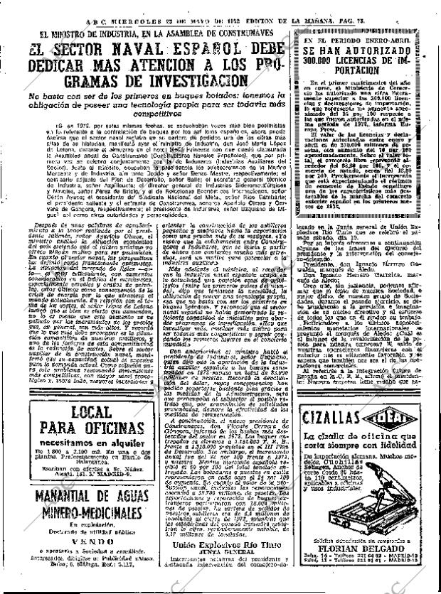 ABC MADRID 23-05-1973 página 73