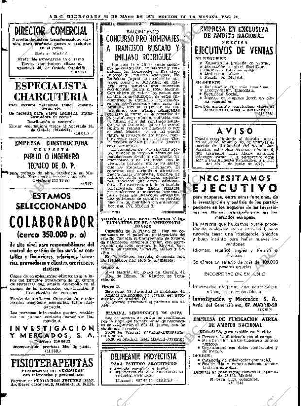 ABC MADRID 23-05-1973 página 84