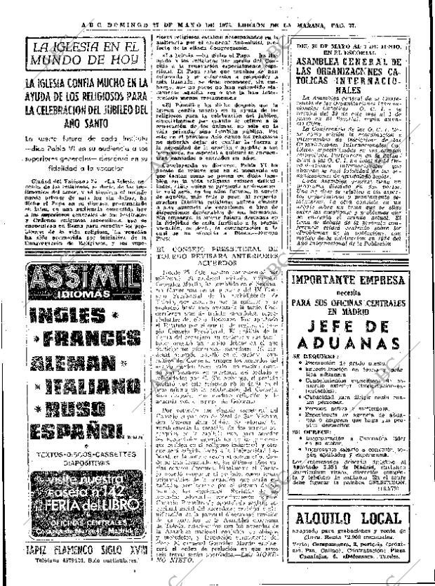 ABC MADRID 27-05-1973 página 27