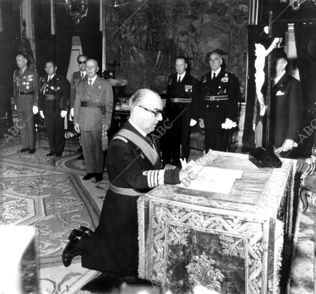 El 9 junio de 1973 el almirante Luis carrero blanco Juraba como presidente  del... - Archivo ABC