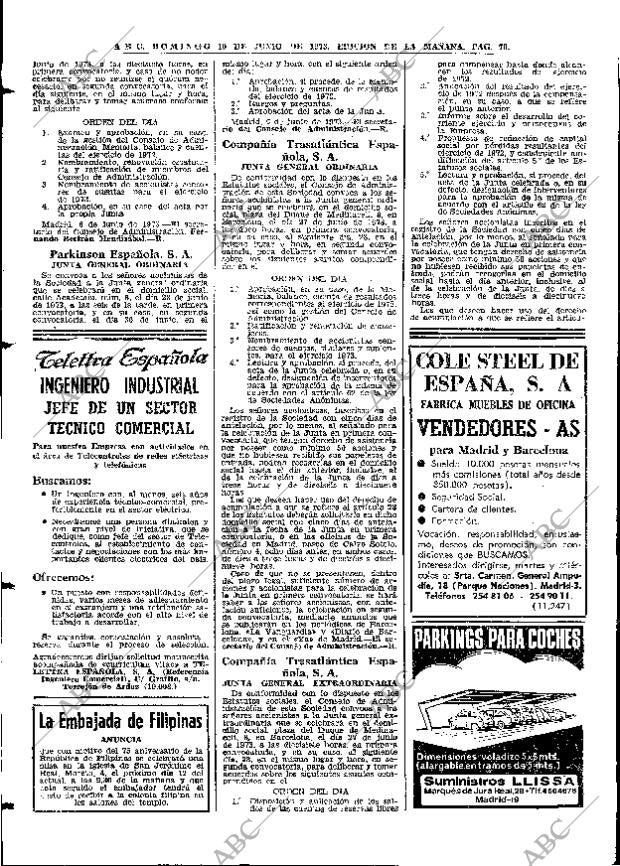 ABC MADRID 10-06-1973 página 70