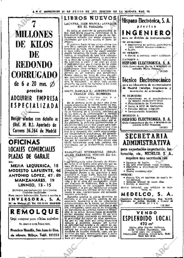 ABC MADRID 13-06-1973 página 72