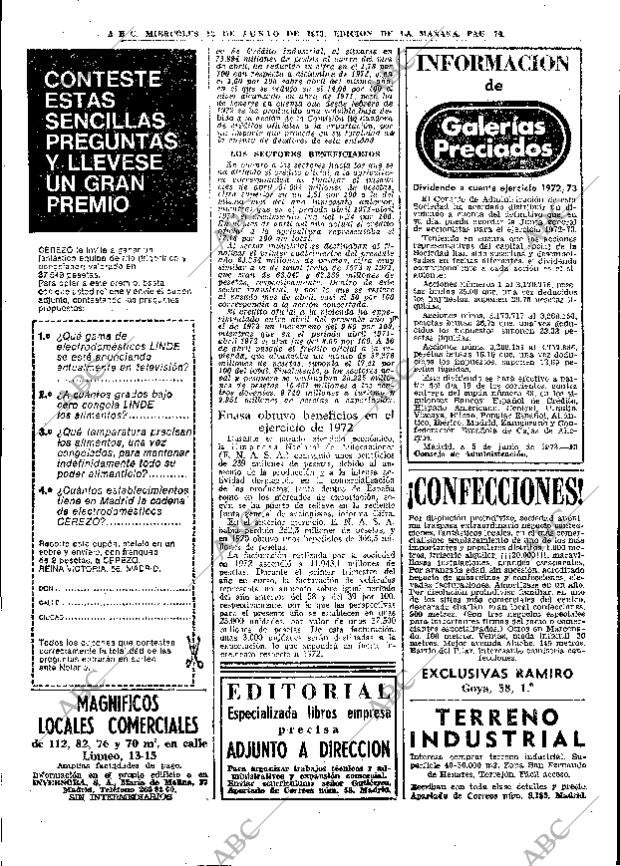 ABC MADRID 13-06-1973 página 74
