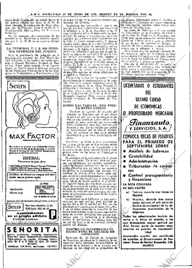 ABC MADRID 17-06-1973 página 44