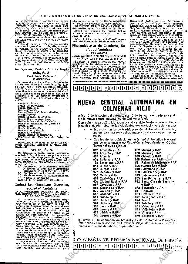 ABC MADRID 17-06-1973 página 65