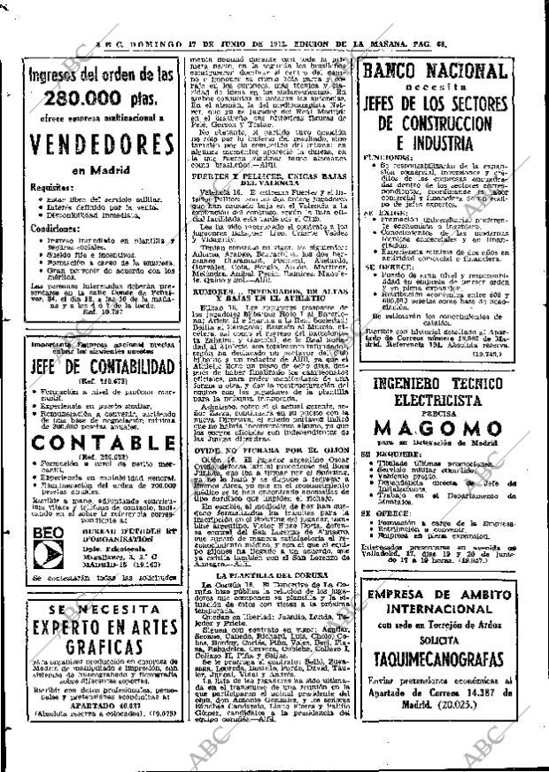 ABC MADRID 17-06-1973 página 68