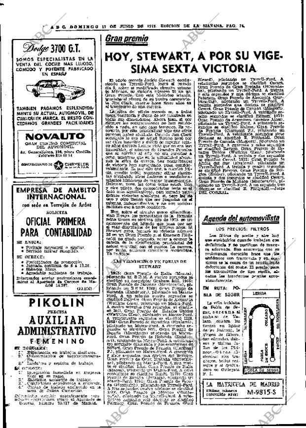ABC MADRID 17-06-1973 página 74