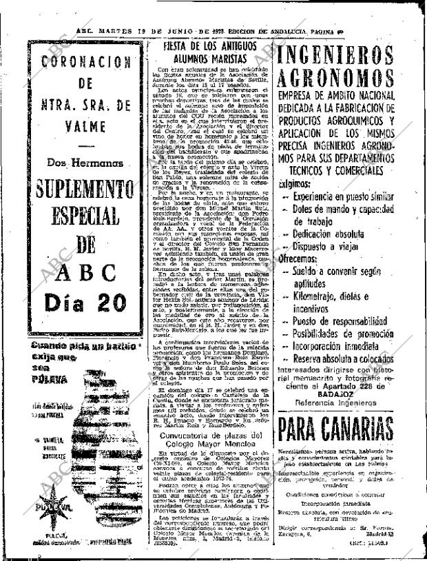 ABC SEVILLA 19-06-1973 página 60