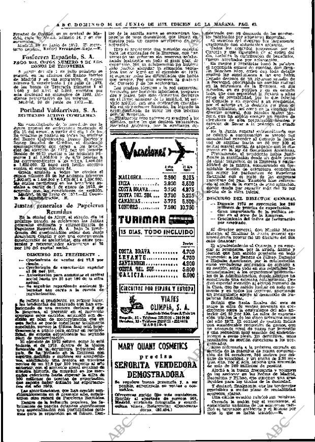 ABC MADRID 24-06-1973 página 62