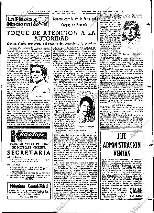ABC MADRID 24-06-1973 página 75