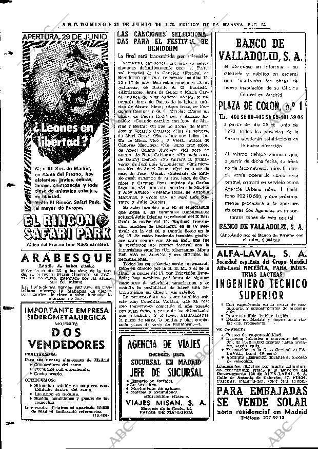 ABC MADRID 24-06-1973 página 84
