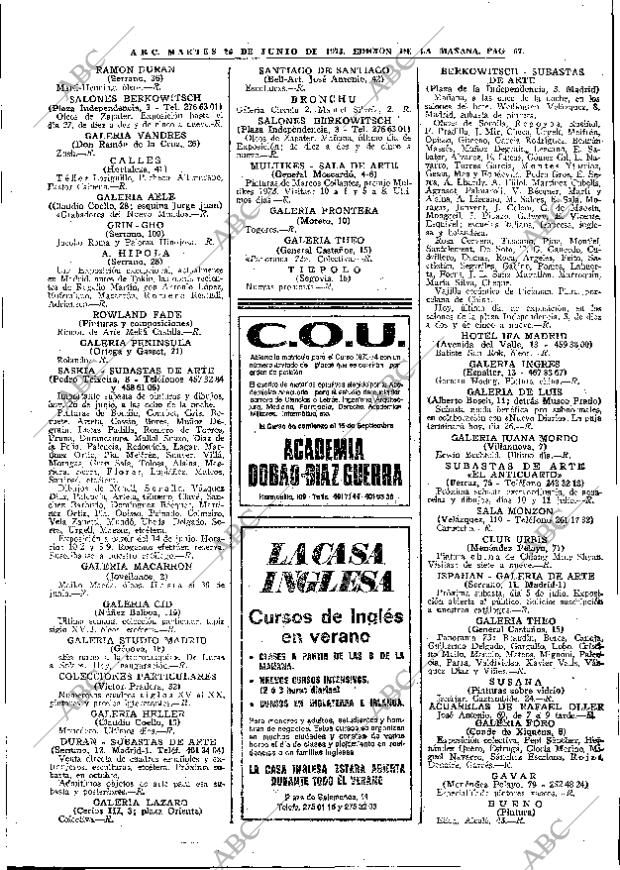 ABC MADRID 26-06-1973 página 67