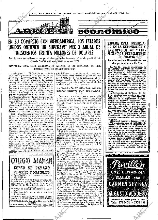 ABC MADRID 27-06-1973 página 69