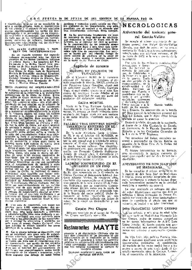 ABC MADRID 28-06-1973 página 60