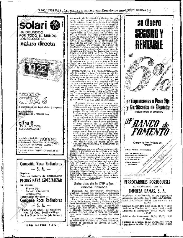 ABC SEVILLA 28-06-1973 página 110