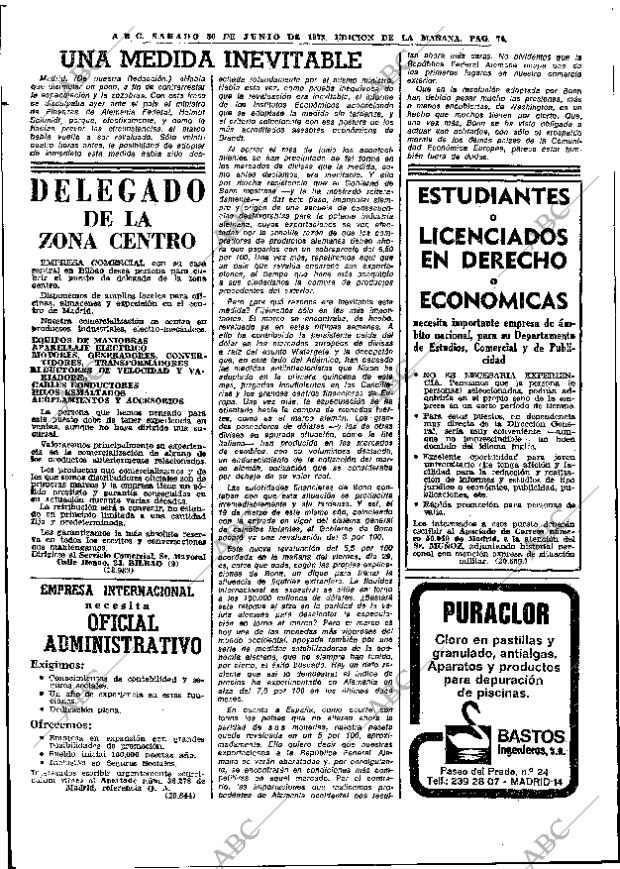 ABC MADRID 30-06-1973 página 74