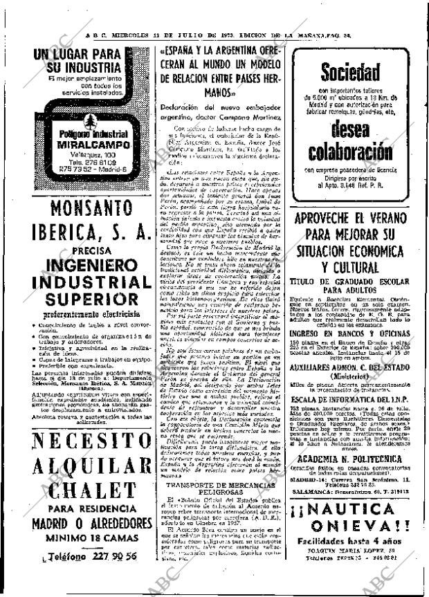 ABC MADRID 11-07-1973 página 24