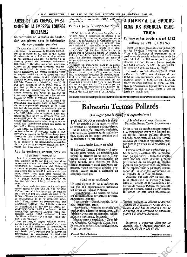ABC MADRID 11-07-1973 página 67