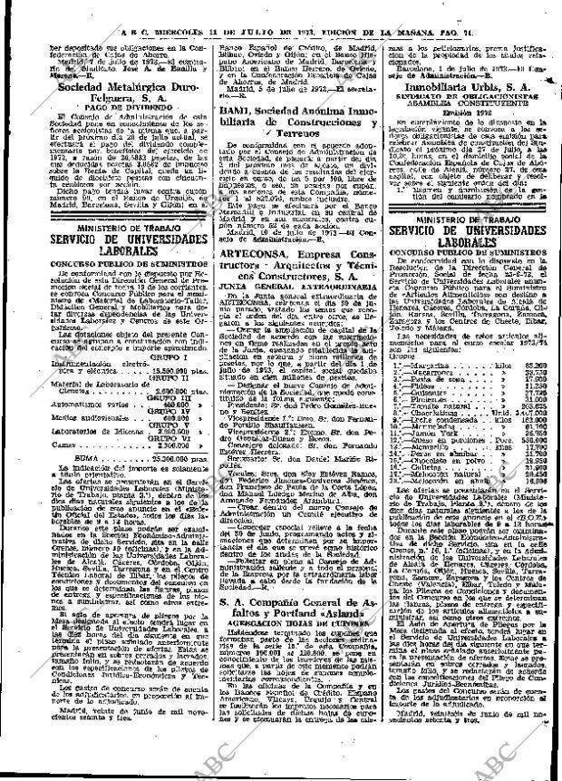 ABC MADRID 11-07-1973 página 71