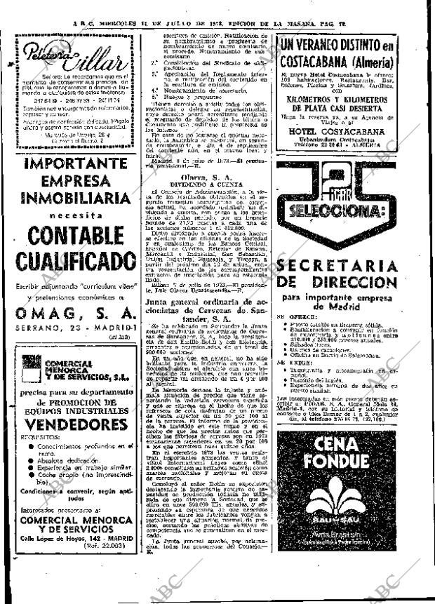 ABC MADRID 11-07-1973 página 72