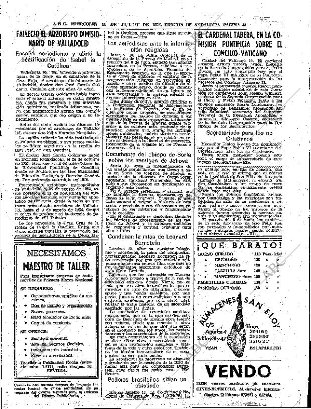 ABC SEVILLA 11-07-1973 página 43