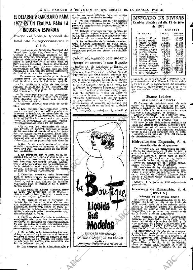 ABC MADRID 14-07-1973 página 63