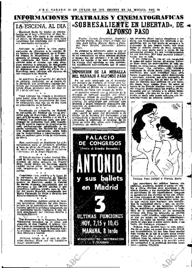 ABC MADRID 14-07-1973 página 75