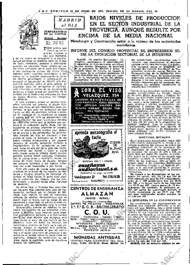 ABC MADRID 15-07-1973 página 45