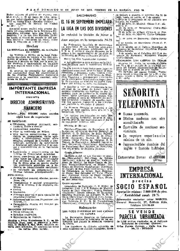 ABC MADRID 15-07-1973 página 70