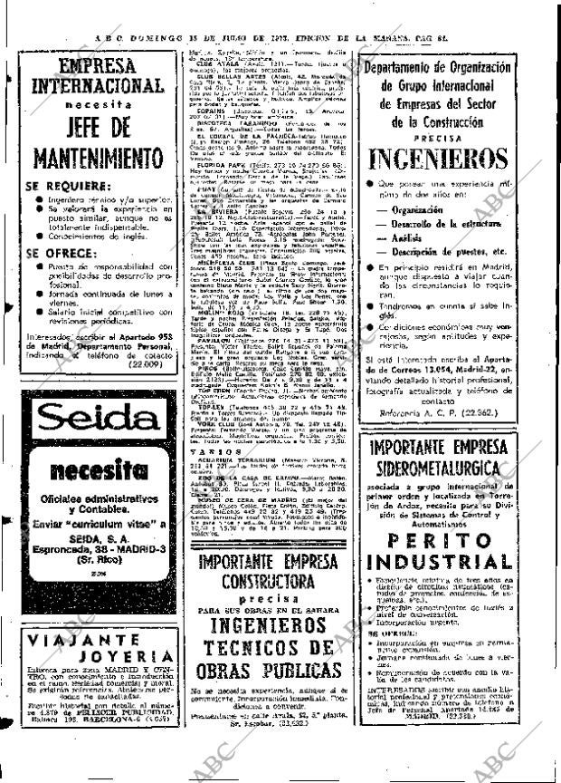 ABC MADRID 15-07-1973 página 84