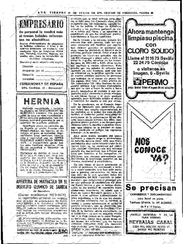 ABC SEVILLA 20-07-1973 página 40