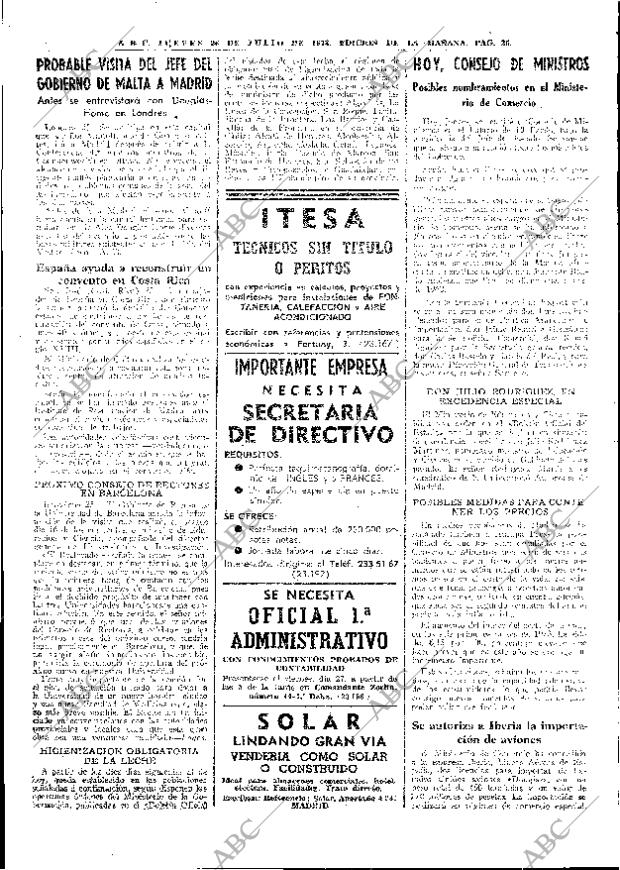 ABC MADRID 26-07-1973 página 26