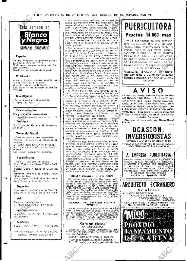 ABC MADRID 26-07-1973 página 70