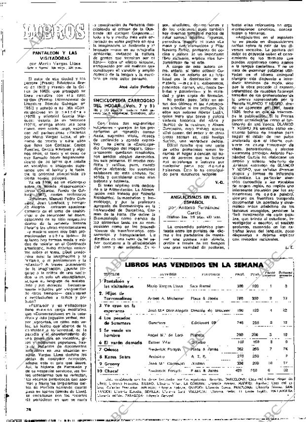 BLANCO Y NEGRO MADRID 28-07-1973 página 74