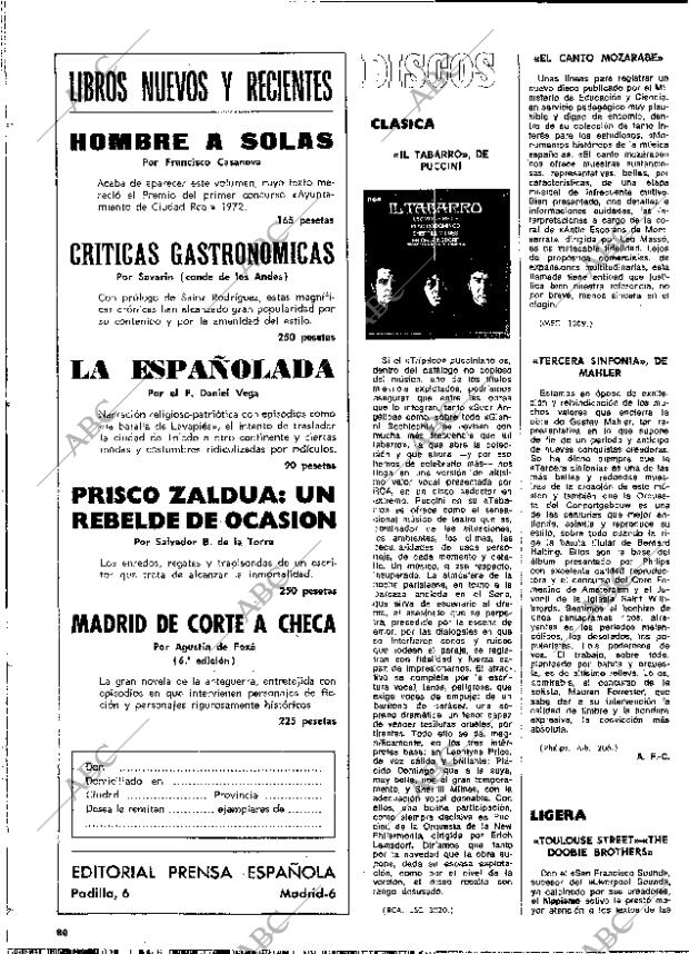 BLANCO Y NEGRO MADRID 28-07-1973 página 86